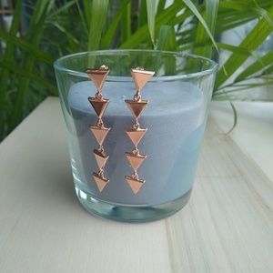 Rose gold triangle earrings